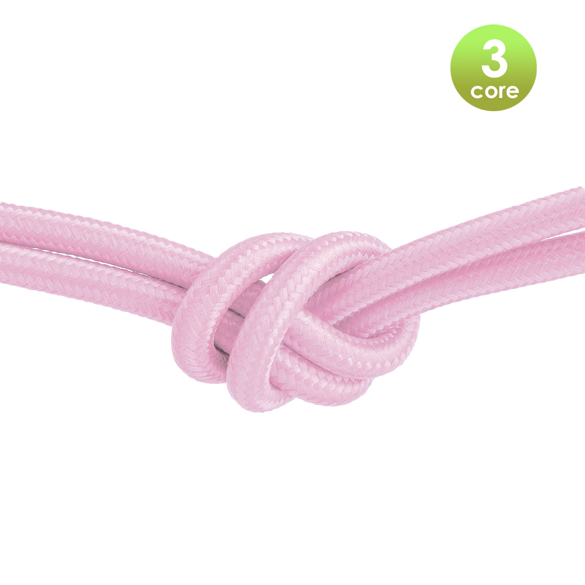 Tangla lighting - TLCB01002RD - 3c - Fabric cable 3 core - in pink pearl